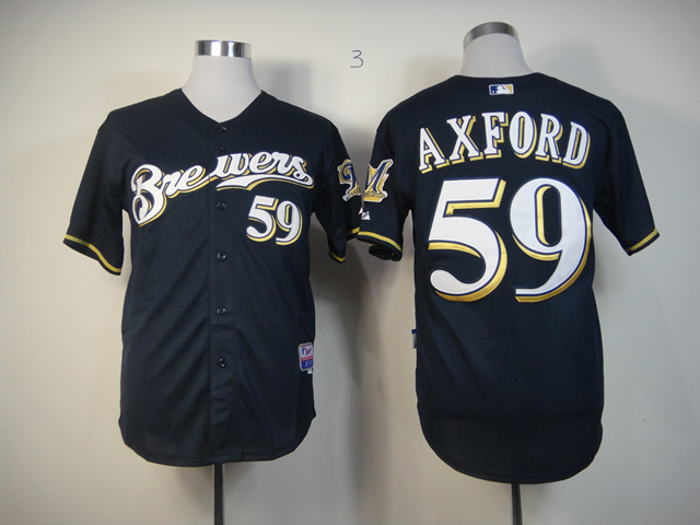 Men Milwaukee Brewers #59 Axford Blue MLB Jerseys->milwaukee brewers->MLB Jersey